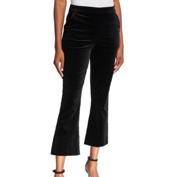Black FRAME Velvet Slit Crop Pants (NWT) - Picture 1 of 2